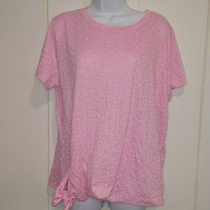 Women's Short Sleeve Pink Shirt, St Johns Bay, Size XL